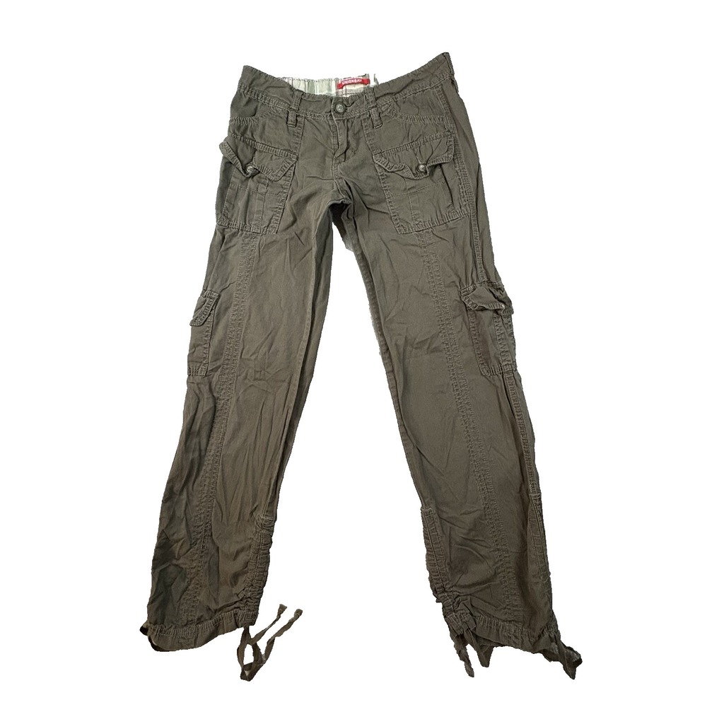 VTG Y2K UnionBay Women's 0 (29x29) Moss Green Utility Drawstring Hem Cargo Pants